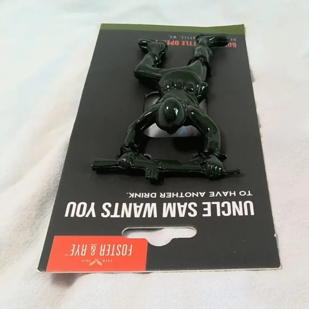Foster & Rye Army Man Bottle Opener Green Zinc Alloy